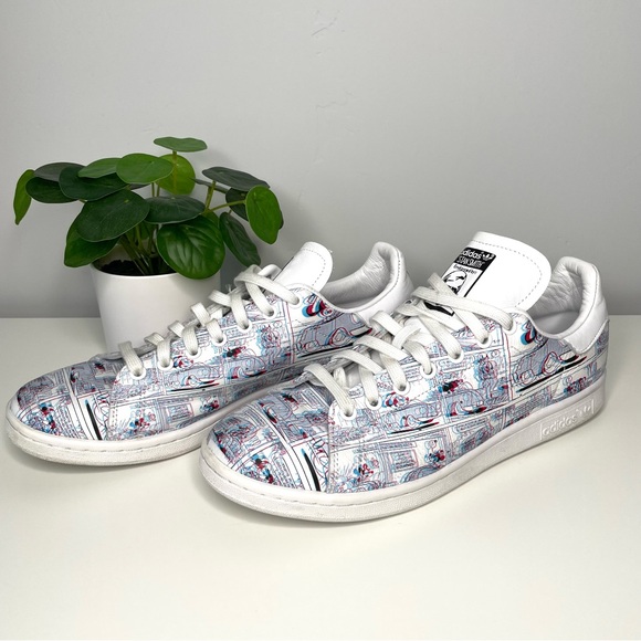 Adidas x Disney‎ Stan Smith 3D Mickey Mouse Leather Lace Up Sneakers White 10.5